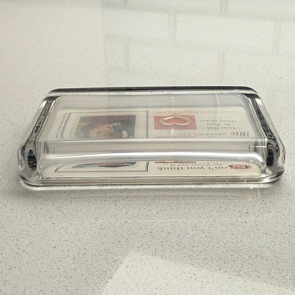 Vintage Gone With the Wind Glass Paperweight Stamp Rhett Butler Scarlett O'Hara - Picture 9 of 16